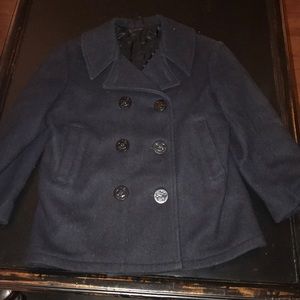 Kids navy pea coat size 12 (LOC2)